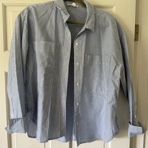Blue & White Button Up
